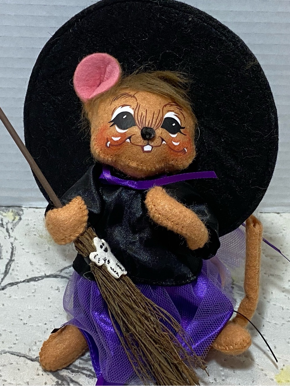 Annalee Witch Mouse Plush in Purple, Black, Tan and Pink 2010